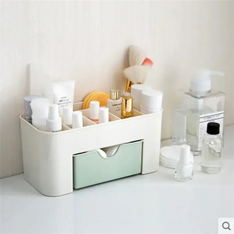Desktop Double Layer Makeup Organizers Storage Box Cosmetic Drawers