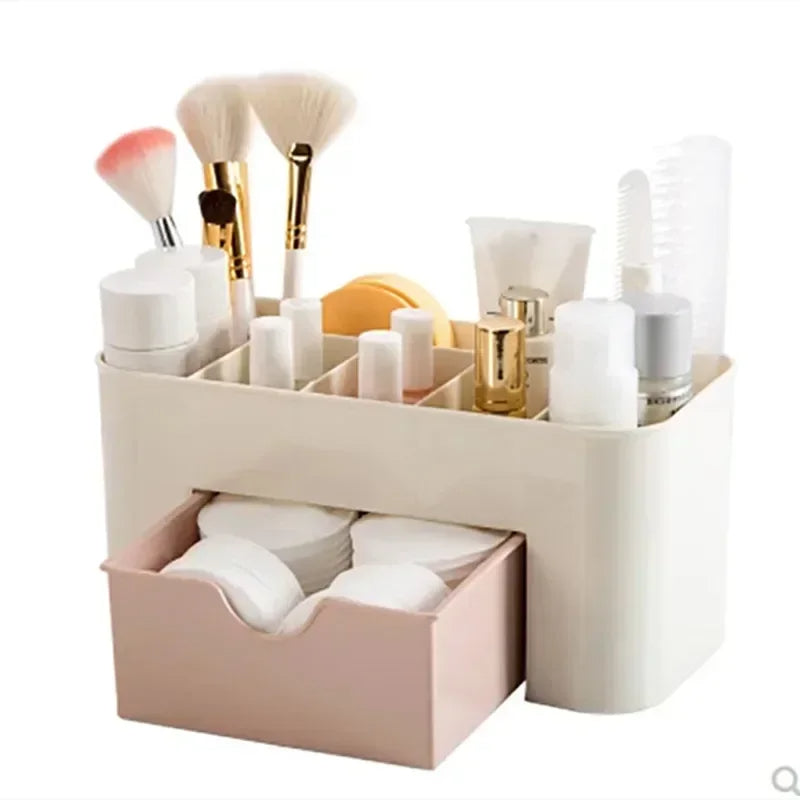 Desktop Double Layer Makeup Organizers Storage Box Cosmetic Drawers
