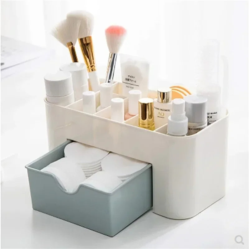 Desktop Double Layer Makeup Organizers Storage Box Cosmetic Drawers