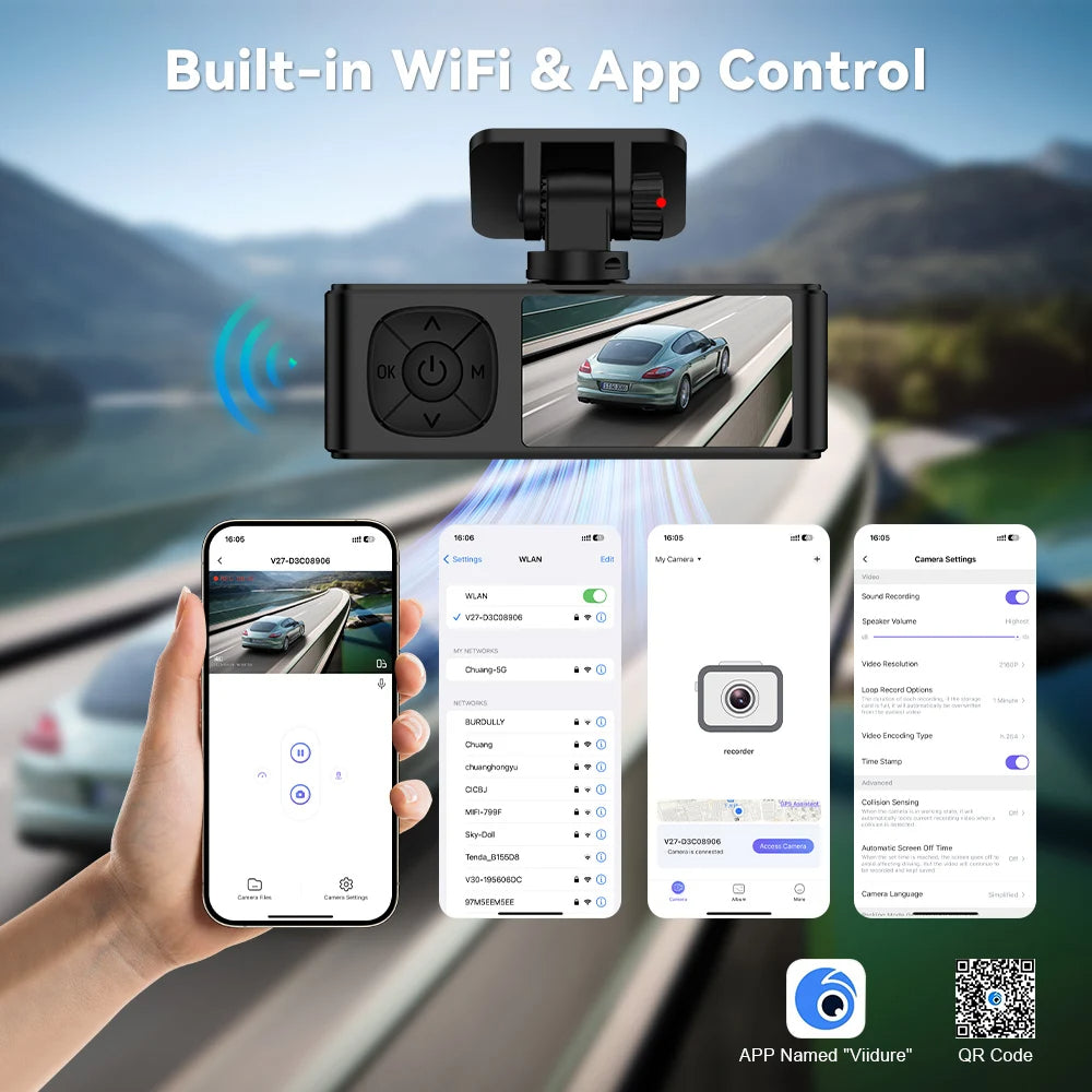 Dash Cam Dual Lens 4K UHD Recording