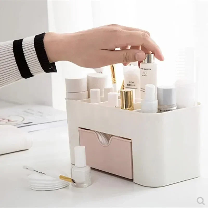Desktop Double Layer Makeup Organizers Storage Box Cosmetic Drawers