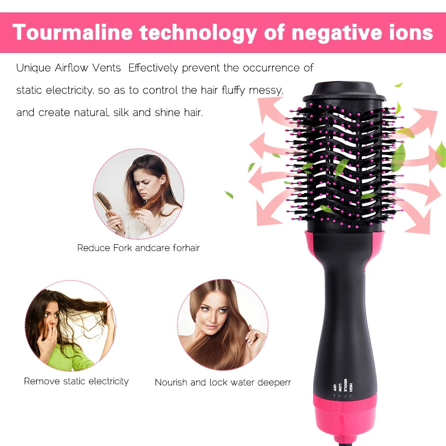 Hot Air Brush Styler Blower Brush 4 In 1 One Step Volumizer Blow