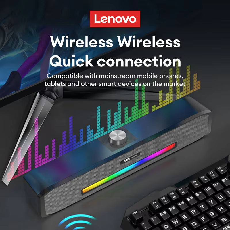 Original Lenovo B02 Bluetooth Speaker HiFi Heavy Bass Long Soundbar Wireless Loudspeaker for PC Laptop Sound Box