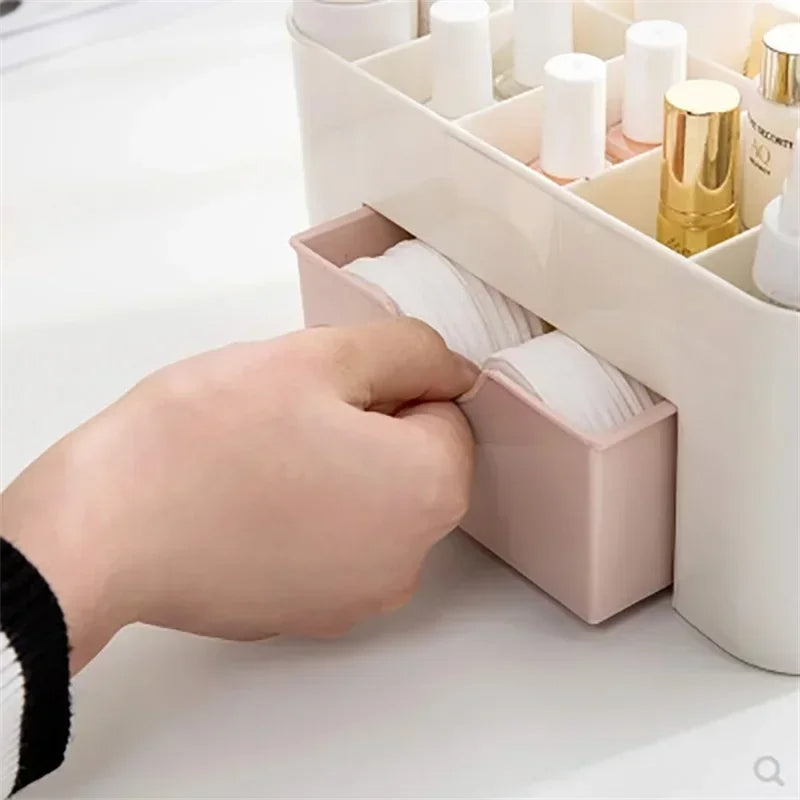 Desktop Double Layer Makeup Organizers Storage Box Cosmetic Drawers