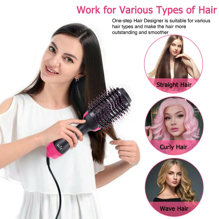 Hot Air Brush Styler Blower Brush 4 In 1 One Step Volumizer Blow