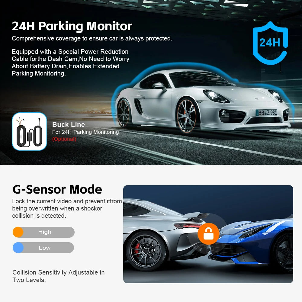 Dash Cam Dual Lens 4K UHD Recording