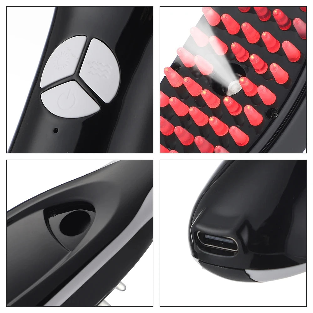 Hair Therapy LED Brush With Mist