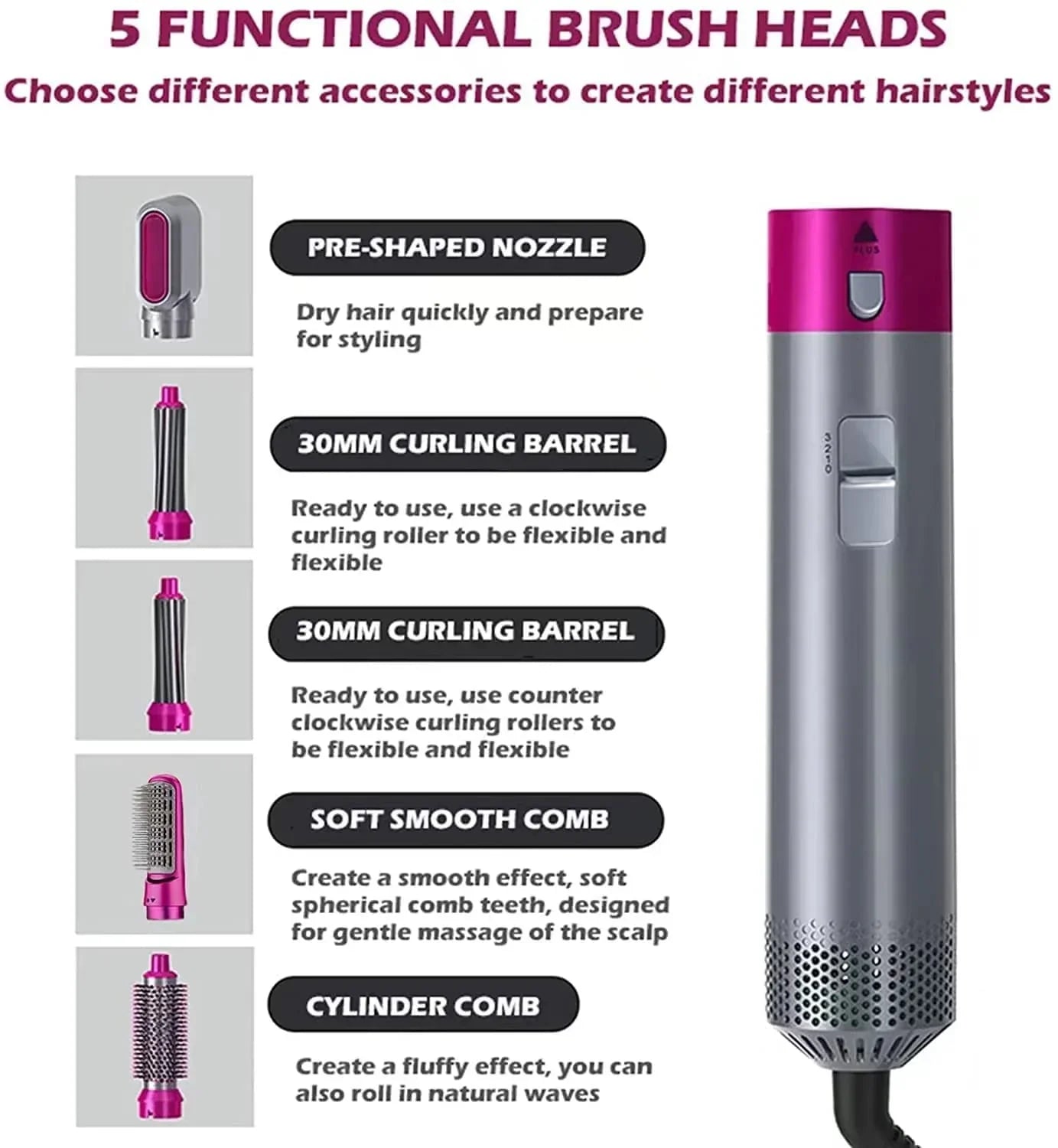 5 In ! Hair Dryer Brush