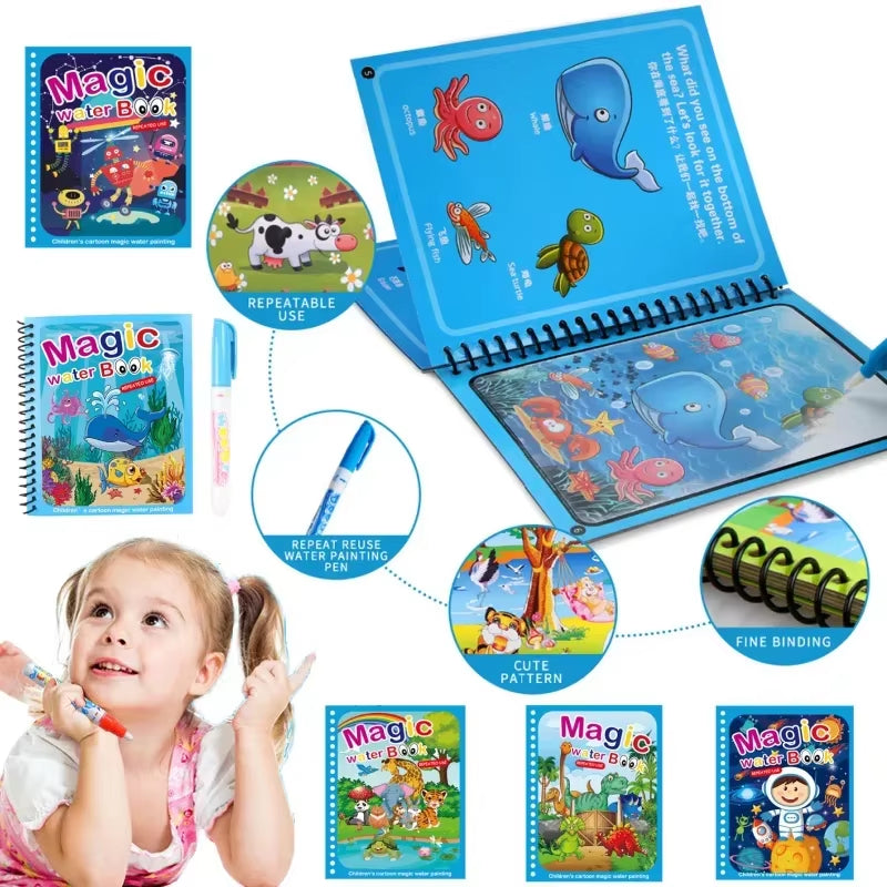 Kids Magic Water Book With Pen